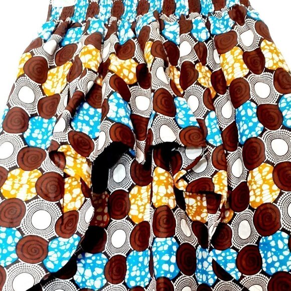 NF Boho Full Skirt w Tiers; High-Low; Crisp Cotton; Brown; One Size - Picture 3 of 5